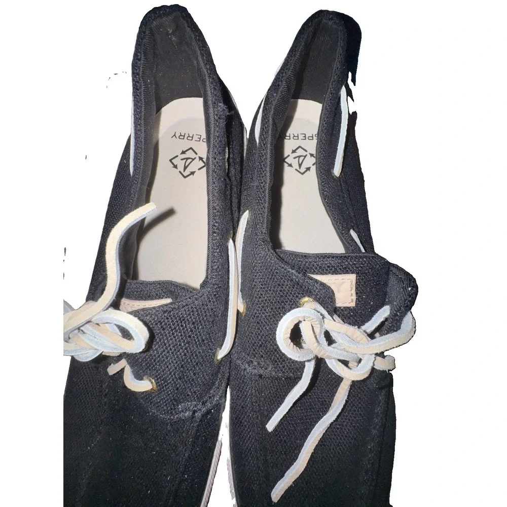 Sperry Sea Cycled Bahama II Baja Sneaker Black Canvas Size 15 Model STS24987 Men